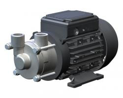 PY-2071: selbstansaugende Kleinkreiselpumpe mit Edelstahl-Pumpenkopf und schwarzem Motor